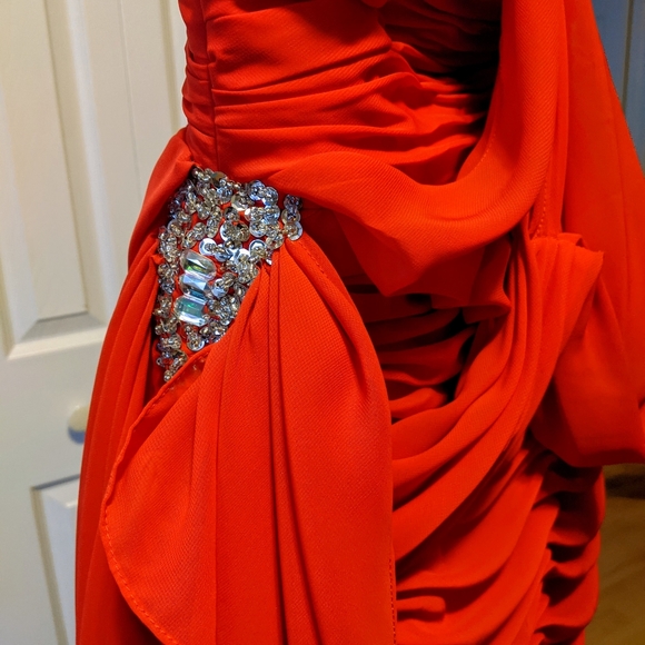 Red Strapless Mini Dress - Picture 5 of 5